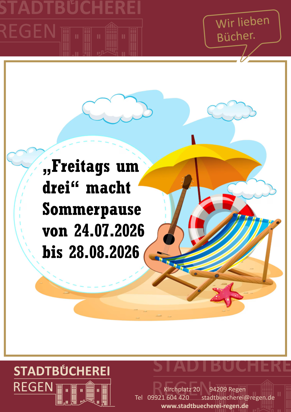 2026 07 24 Sommerpause Plakat