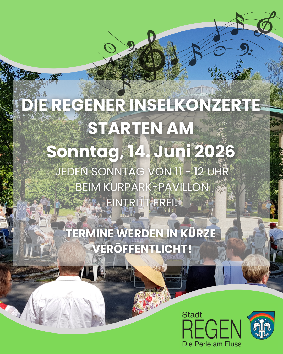 Inselkonzerte im Kurpark starten am 14. Juni 2026